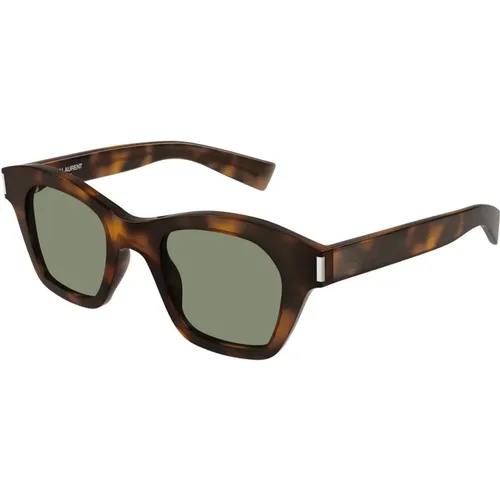 Classic Sunglasses Light Havana/Grey Green , unisex, Sizes: 47 MM - Saint Laurent - Modalova