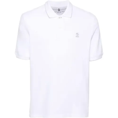 Weiße T-Shirts Polos für Männer - BRUNELLO CUCINELLI - Modalova