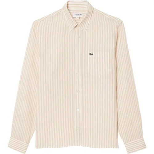 Striped Linen Shirt , male, Sizes: XL, 2XL, L - Lacoste - Modalova