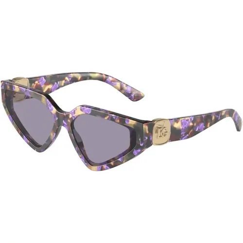 Blue Frame Grey Lens Sunglasses , female, Sizes: 59 MM - Dolce & Gabbana - Modalova