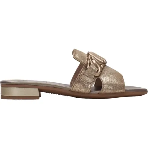 Goldene Damen Sandalen Leder - Hispanitas - Modalova