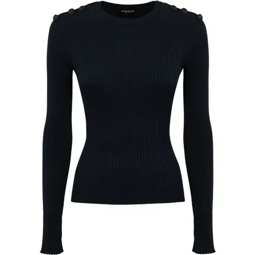 Viscose Sweater Ribbed Knit , female, Sizes: M, XS, S - Dondup - Modalova