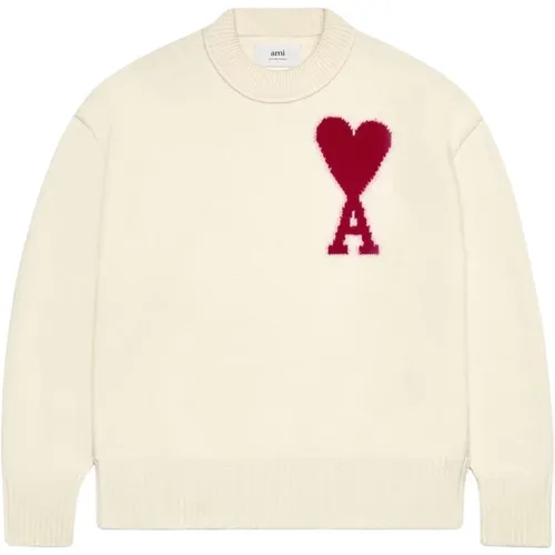 Intarsia Knit Sweater - XL , male, Sizes: L - Ami Paris - Modalova