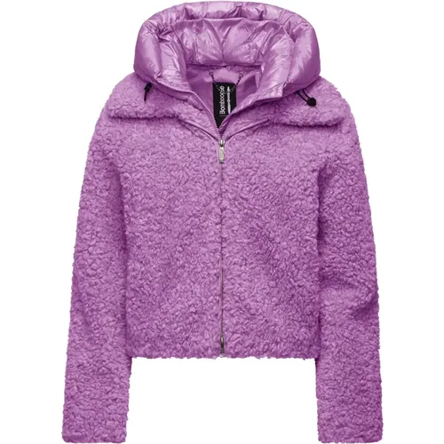 Short Sherpa Fleece Hooded Coat , female, Sizes: L, M, XS, S, 2XL, XL - BomBoogie - Modalova