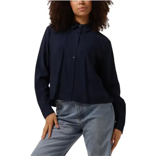 Dunkelblaue Stilvolle Bluse , Damen, Größe: XL - Modström - Modalova