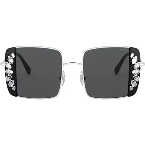 Raffinierte Silberne Sonnenbrille - Miu Miu - Modalova