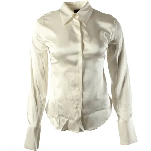 Seidenmischung Weiße Bluse , Damen, Größe: XS - pinko - Modalova
