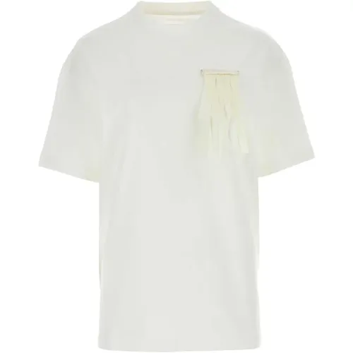 Klassisches Weißes Baumwoll-T-Shirt , Damen, Größe: M - Jil Sander - Modalova