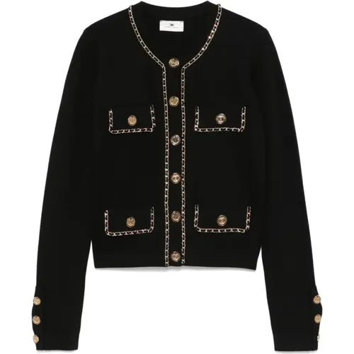 Schwarzer Sweatshirt Aw24 Stilvoll Gemütlich - Elisabetta Franchi - Modalova