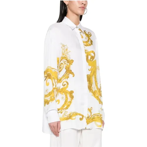 Weiße Blusen Damenmode , Damen, Größe: 3XS - Versace Jeans Couture - Modalova