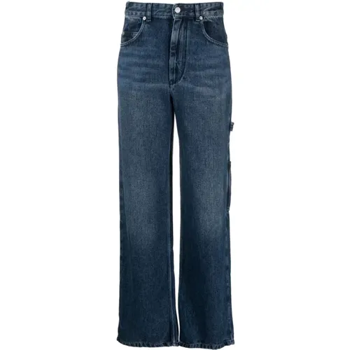 Indigo Straight-Leg Cotton Jeans , female, Sizes: 2XS - Isabel Marant Étoile - Modalova