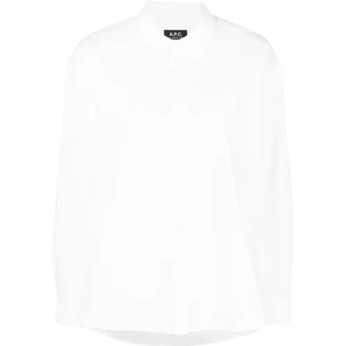 Weißes Polo V-Ausschnitt Hemd , Damen, Größe: XS - A.p.c. - Modalova