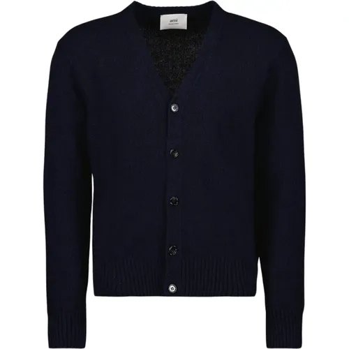 V-Ausschnitt Kaschmir Cardigan , Herren, Größe: XS - Ami Paris - Modalova