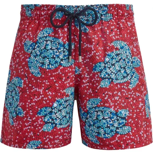 Pailletten Schildkröten Badeshorts für Herren , Herren, Größe: M - Vilebrequin - Modalova