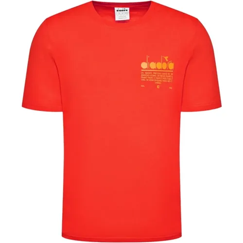 Kurzarm T-Shirt , Herren, Größe: M - Diadora - Modalova