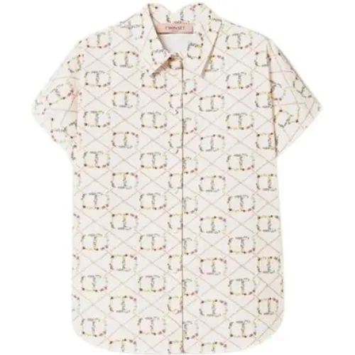 Short Sleeve Shirt with Oval T Print , female, Sizes: S, XS, M - Twinset - Modalova