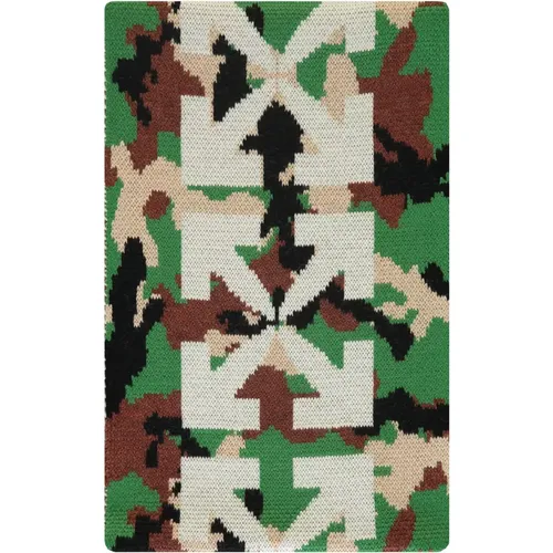 Camouflage Pfeil Virgin Wolle Schal - Off White - Modalova