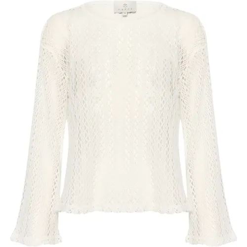 Chalk Knit Blouse Stylish Design , female, Sizes: L, XS, M, XL, S, 2XL - Kaffe - Modalova