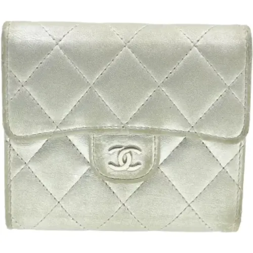 Gebrauchte Silberne Lederbrieftasche - Chanel Vintage - Modalova