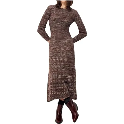 Long Knit Dress with Ribbed Texture , female, Sizes: L, M, S - Sessun - Modalova