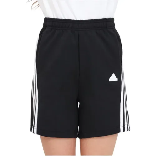 Performance Schwarze Shorts 3 Streifen , Damen, Größe: XS - Adidas - Modalova