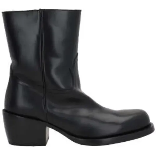 Leather Texan Boots with Tonal Embroidery , male, Sizes: 6 UK, 11 UK - Dries Van Noten - Modalova