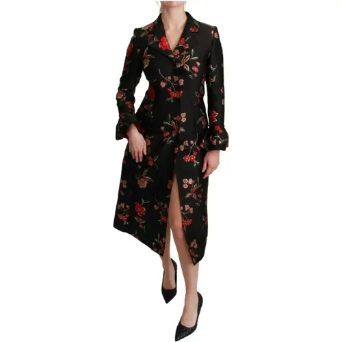 Floral Embroidered Trenchcoat , female, Sizes: XS - Dolce & Gabbana - Modalova