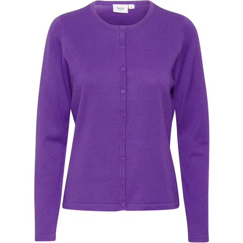 Simple Cardigan with Button Closure , female, Sizes: XL, S, 2XL, L, XS, M - Saint Tropez - Modalova