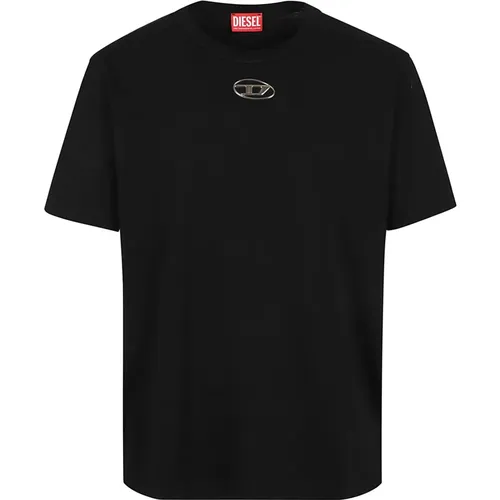 Metallic Oval Logo T-Shirt , Herren, Größe: S - Diesel - Modalova