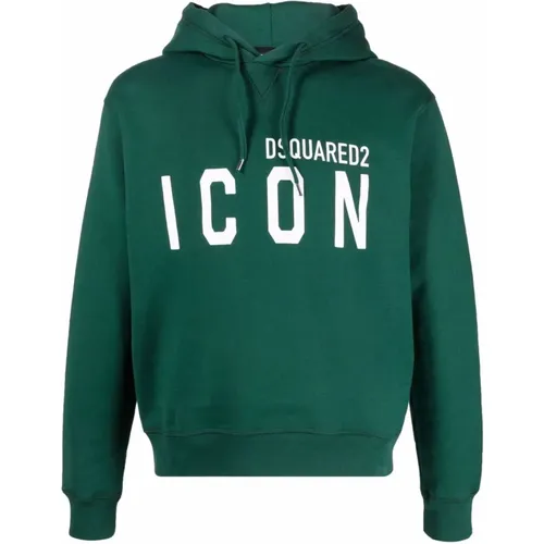 Roter Hoodie mit Aufgedrucktem Logo , Herren, Größe: S - Dsquared2 - Modalova