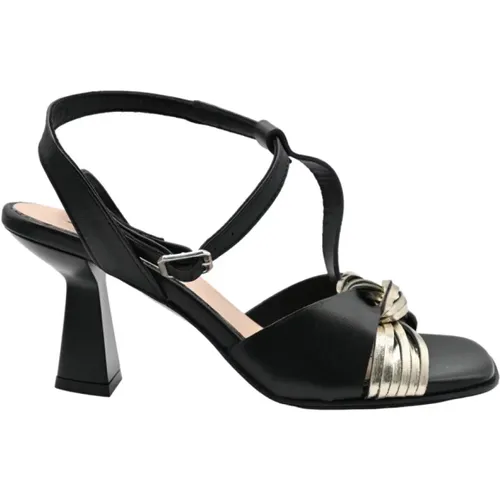 Fashion Sandal Platinum/Black , female, Sizes: 4 UK, 5 UK, 6 UK, 7 UK - Janet & Janet - Modalova