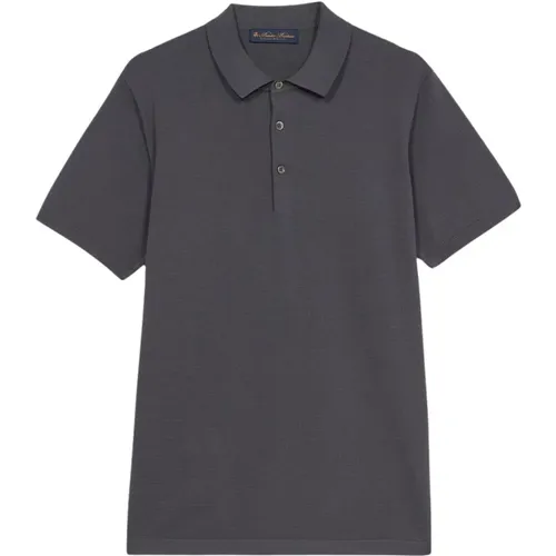 Dunkelgraues Baumwoll-Polo-Shirt,Poloshirt - Brooks Brothers - Modalova