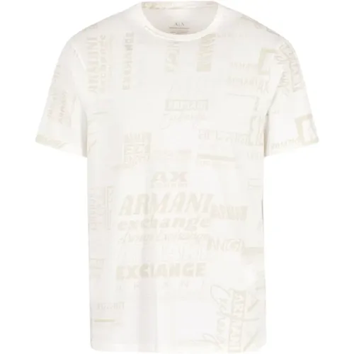 Logo Print Baumwoll T-Shirt - Armani Exchange - Modalova