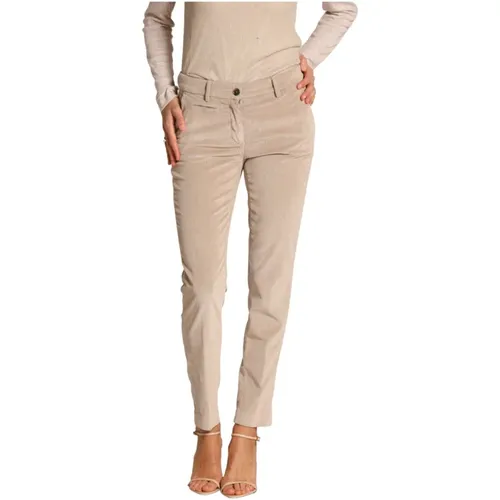 Samt Corduroy Slim Fit Chino Hose , Damen, Größe: S - Mason's - Modalova