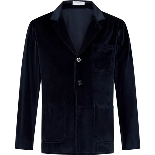 Navy Blazer Cotton Jacket , male, Sizes: M, L, XL - Boglioli - Modalova