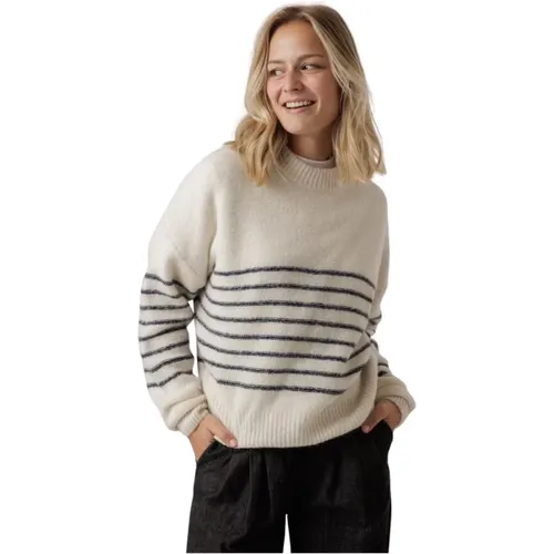 Gestreifter Oversized Pullover Off , Damen, Größe: XL - By-Bar - Modalova