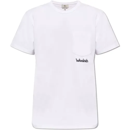 T-Shirt mit Logo , Herren, Größe: S - Woolrich - Modalova