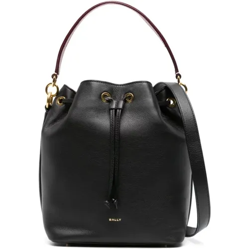 Hammered Leather Bucket Bag , female, Sizes: ONE SIZE - Bally - Modalova