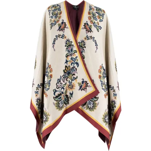 Floral Paisley Wool Blend Cape , female, Sizes: ONE SIZE - ETRO - Modalova