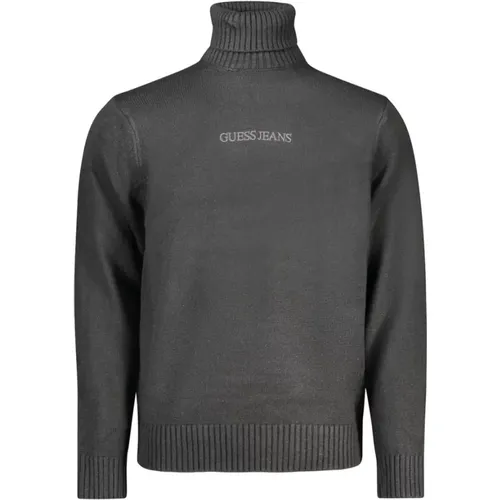 Schwarzer Acryl Rollkragenpullover , Herren, Größe: XL - Guess - Modalova