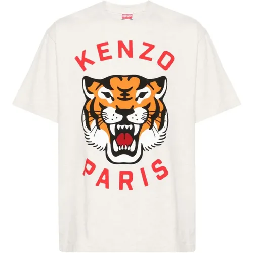 Lucky Tiger Grey T-shirt , male, Sizes: M - Kenzo - Modalova