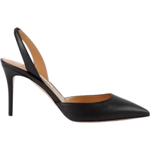 Satin pumps - Colour: Noir , female, Sizes: 7 UK, 5 1/2 UK - Aquazzura - Modalova