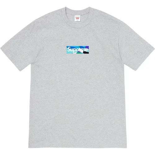 Limitierte Auflage Box Logo Tee Grau/Blau , Herren, Größe: L - Supreme - Modalova