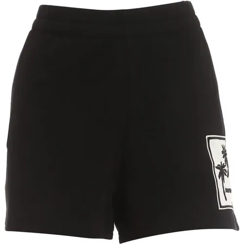 Schwarze Baumwollshorts Made in Turkey , Damen, Größe: M - Moncler - Modalova