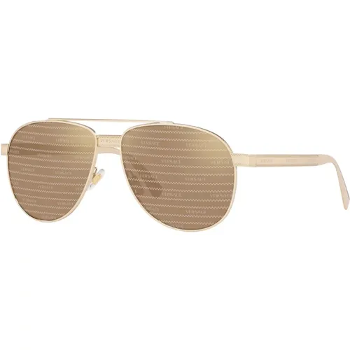 Phantos Metall Sonnenbrille mit Einzigartigem Design - Versace - Modalova
