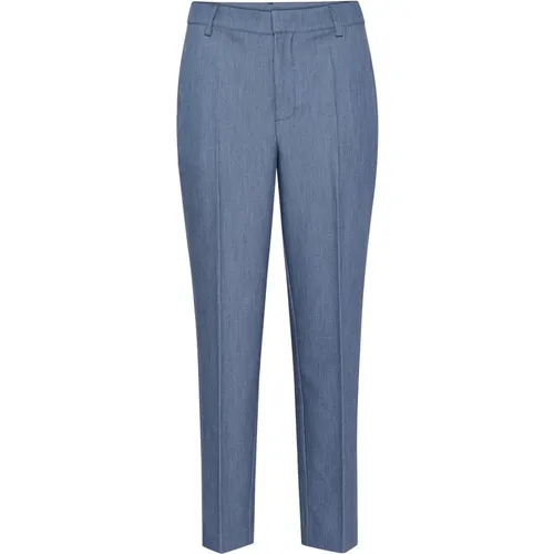 High-Waist Straight-Leg Blaue Indigo Hose , Damen, Größe: 2XL - Kaffe - Modalova