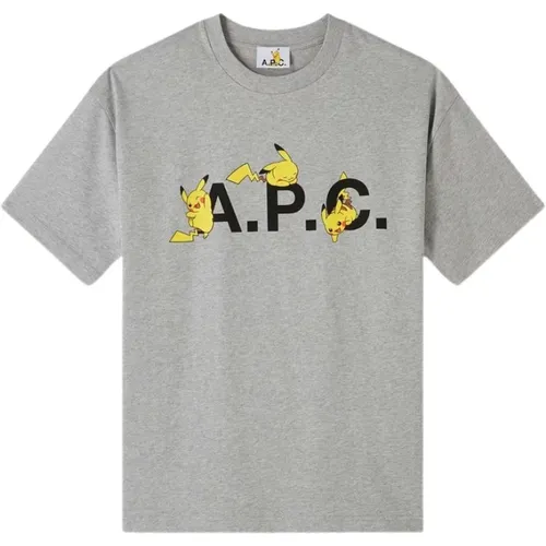 Pikachu Bedrucktes T-Shirt - Bio-Baumwolle , Herren, Größe: L - A.p.c. - Modalova