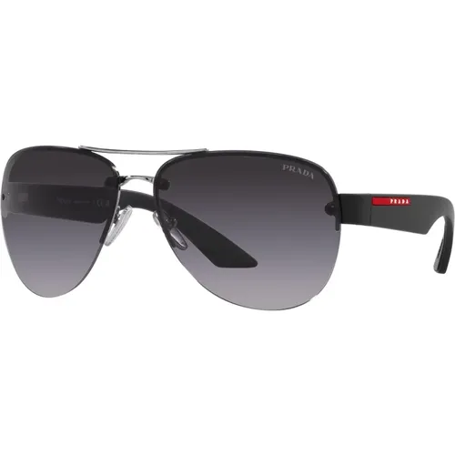 Silber/Grau Getönte Sonnenbrille PS 55YS,Futuristische Metall-Sonnenbrille für Männer - Prada - Modalova