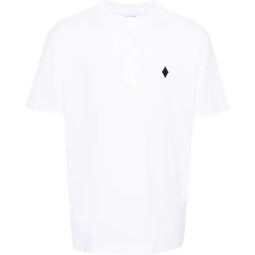 Weiß Schwarz Cross Basic T-Shirt - Marcelo Burlon - Modalova