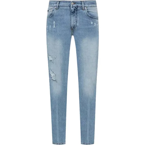 Blaue Baumwoll-Denim-Jeans für Männer - Dolce & Gabbana - Modalova